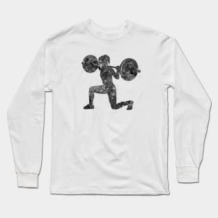 Weightlifter female black and white Long Sleeve T-Shirt